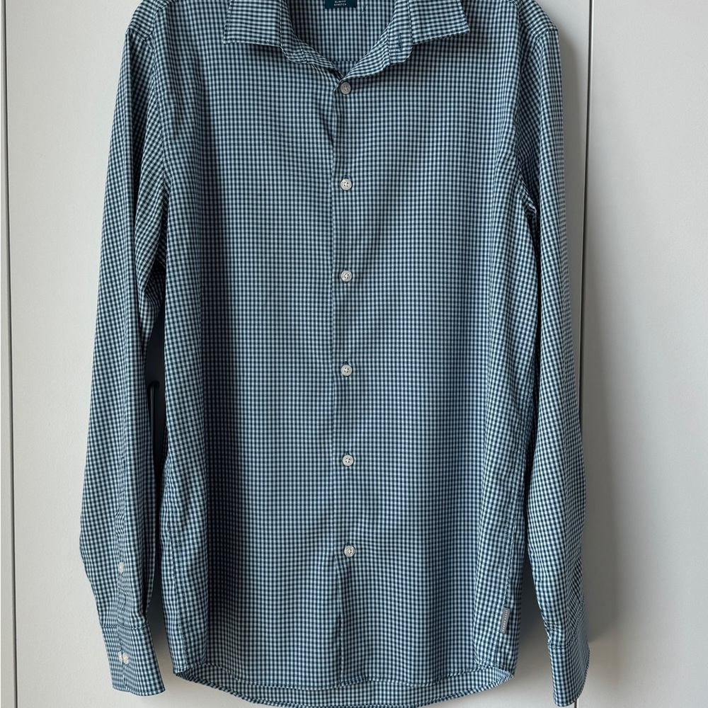 Perry Ellis Blue Stretch Casual Button Down Shirt